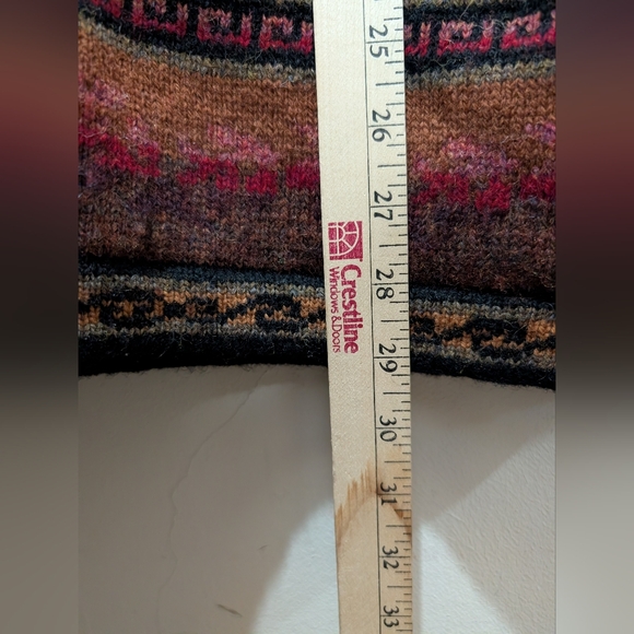 Vintage Icelandic Design Wool Floral Sweater Jacket Nordic 100% Shetland Wool - Picture 15 of 15